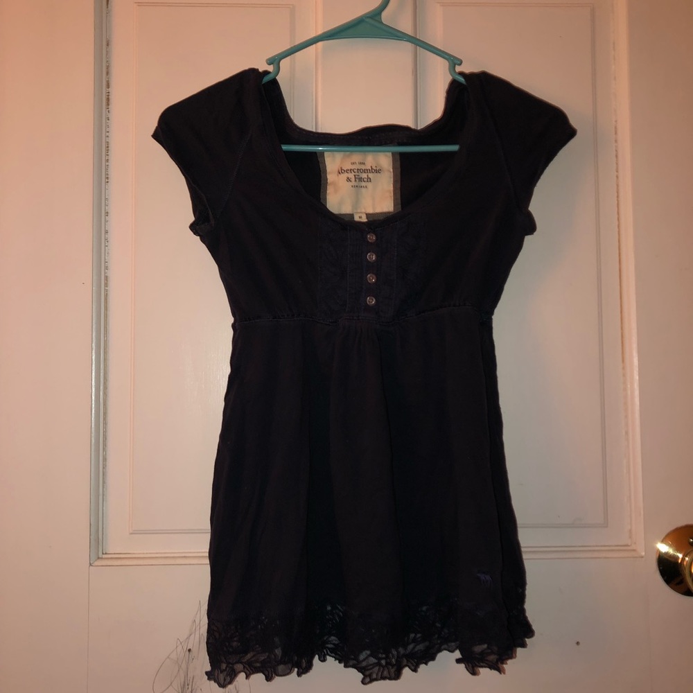 abercrombie and fitch navy blue top
